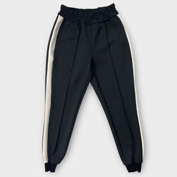 Alice + Olivia Tokyo Hi tech Joggers, Medium. Black, white stripe. track pants - Picture 9 of 14